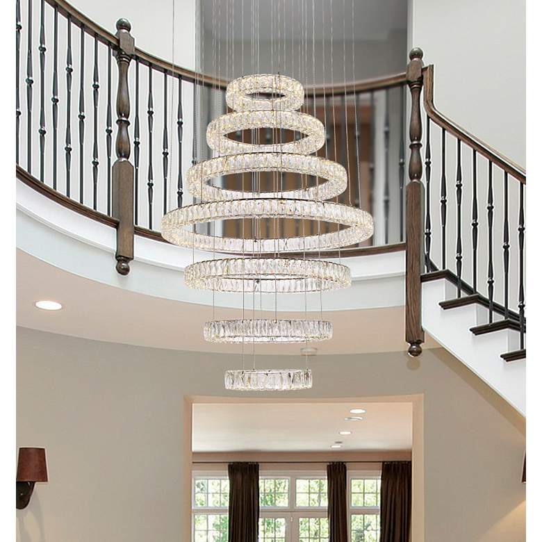 Image 2 Monroe 40" Led Seven Ring Chandelier more views