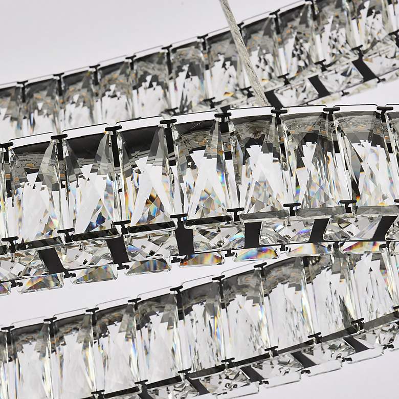 Image 5 Monroe 40" Wide Black Crystal LED Double Oval Pendant Light more views