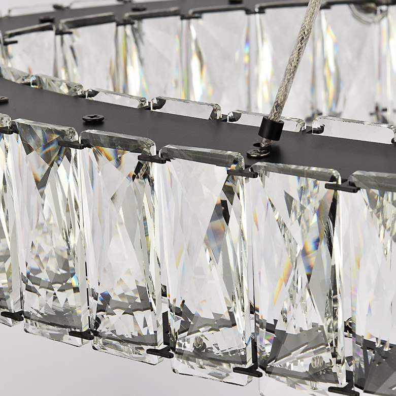 Image 7 Monroe 40" Wide Black Crystal LED Double Oval Pendant Light more views