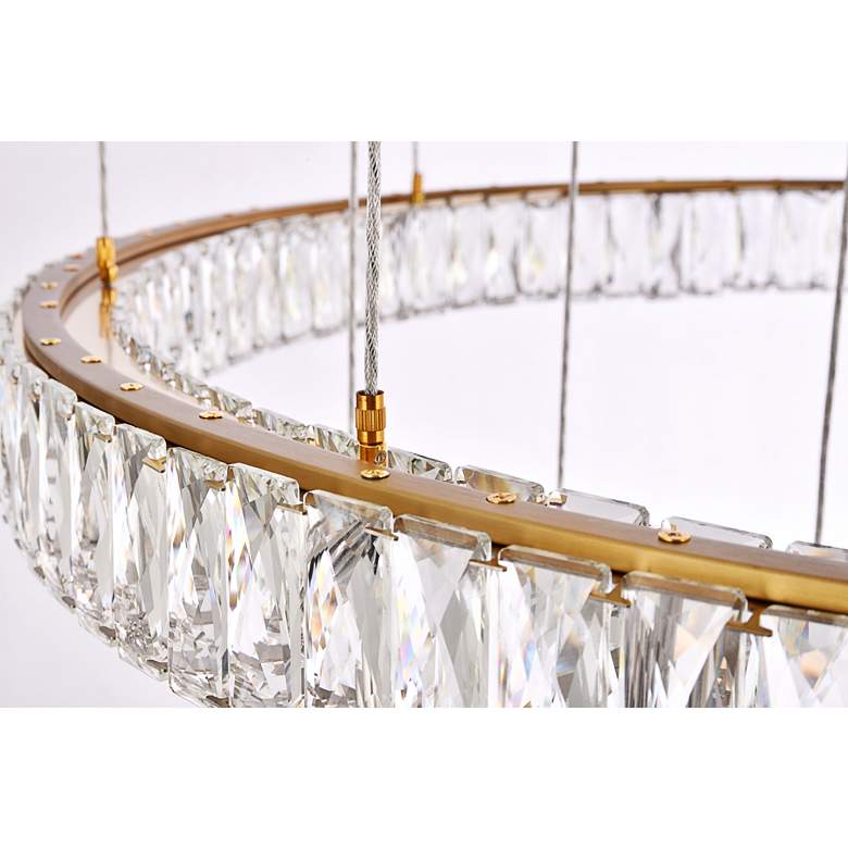 Image 3 Monroe 40" Wide Gold Clear Crystal 7-Ring LED Chandelier more views