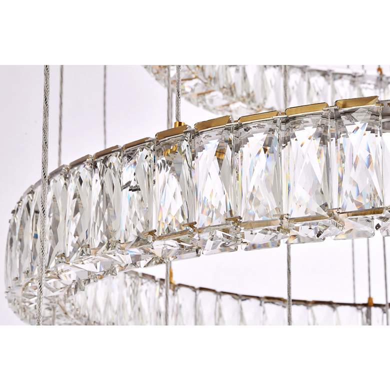 Image 5 Monroe 40 inch Wide Gold Clear Crystal 7-Ring LED Chandelier more views