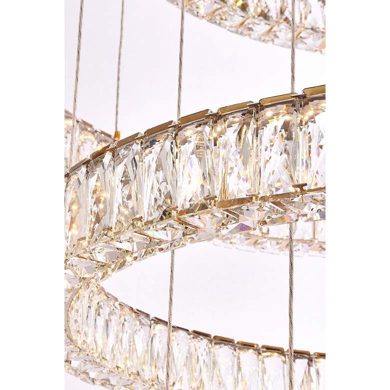 Image 5 Monroe 40" Wide Gold Clear Crystal 7-Ring LED Chandelier more views