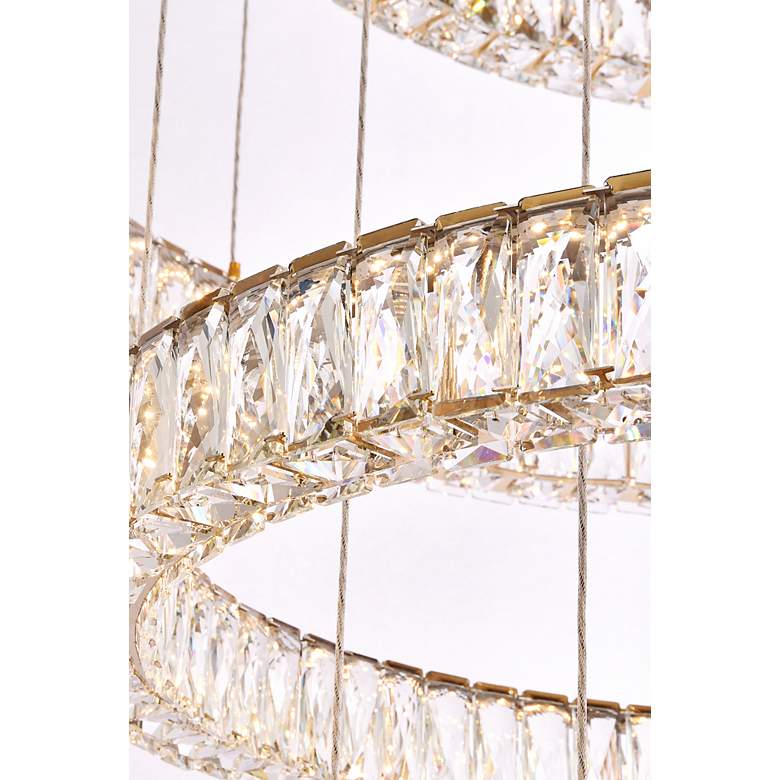 Image 5 Monroe 40 inch Wide Gold Clear Crystal 7-Ring LED Chandelier more views