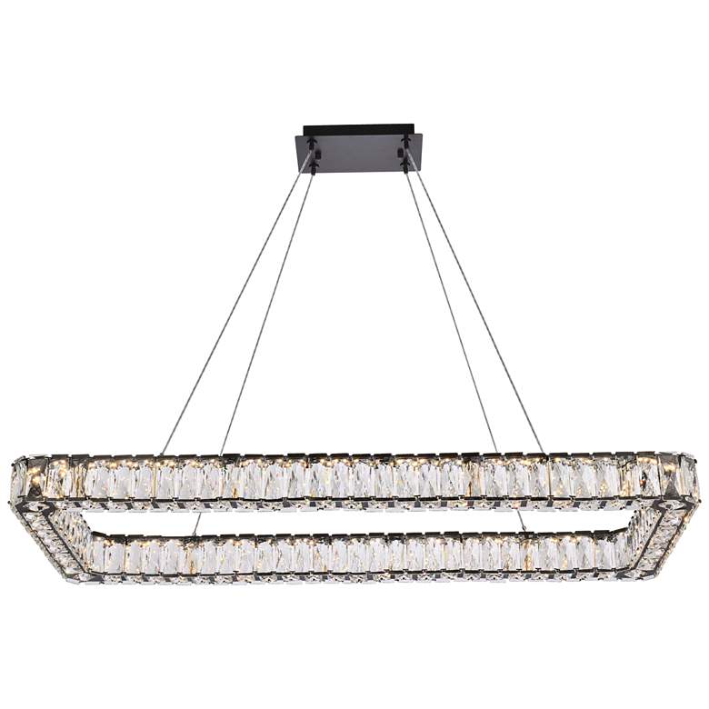 Image 1 Monroe 41 1/4" Wide Gold and Crystal LED Linear Pendant