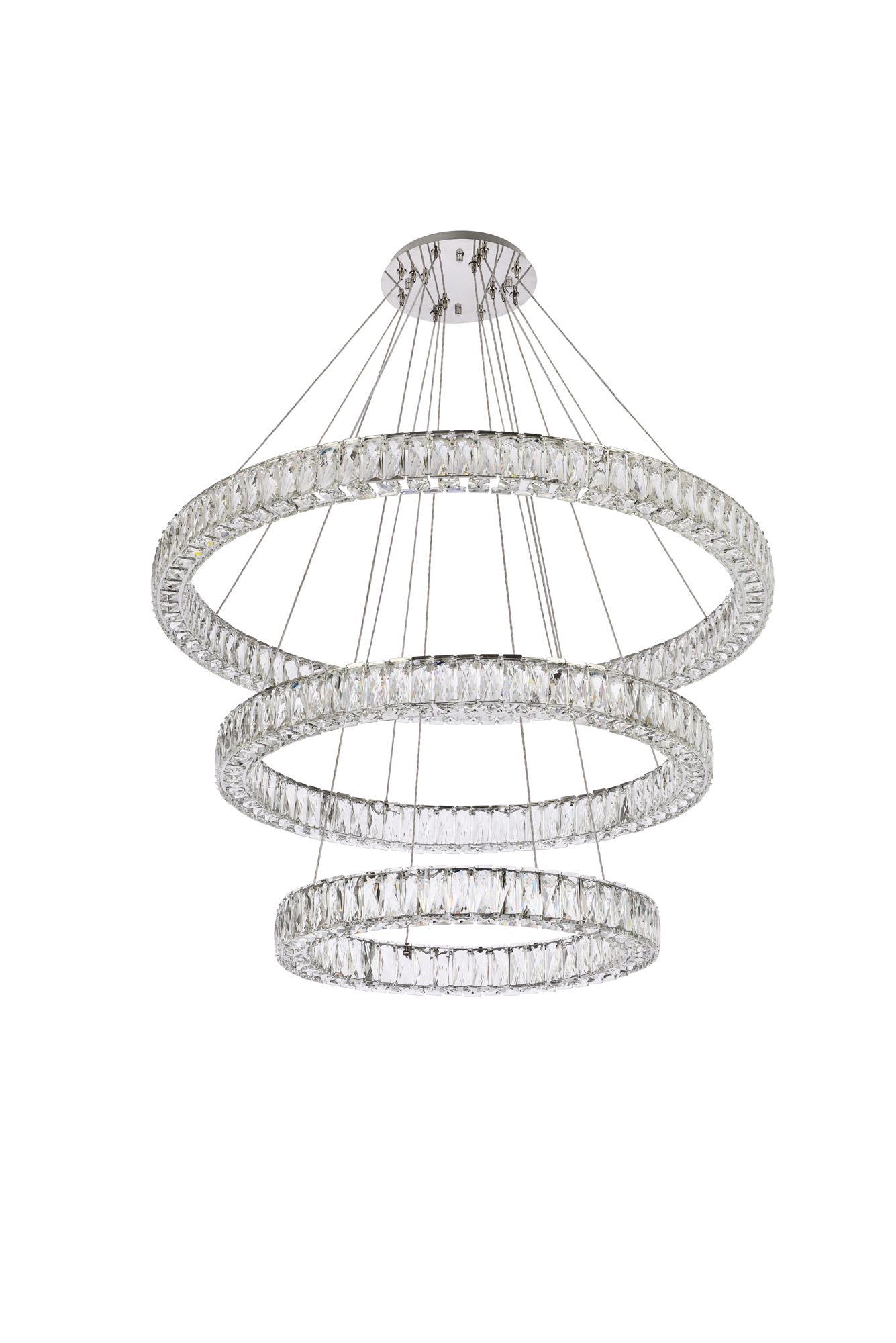 Monroe 41" Led Triple Ring Chandelier