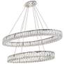 Monroe 41" Wide 2-Tier  Chrome and Crystal Modern LED Ring Chandelier