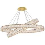 Monroe 41&quot; Wide Gold and Crystal 2-Tier Oval LED Chandelier
