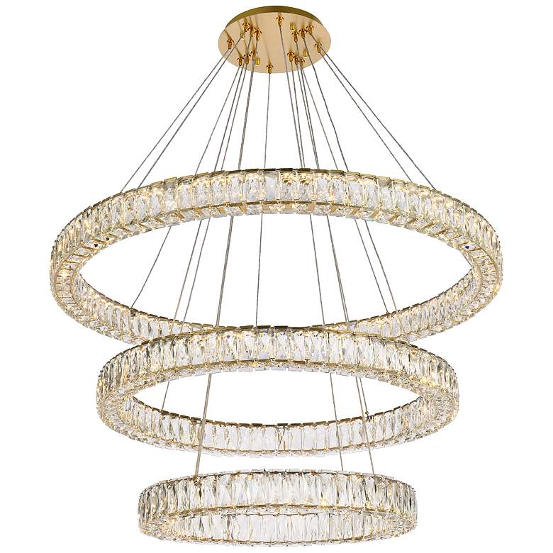 Image 1 Monroe 41 inch Wide LED Crystal Chandelier