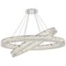 Monroe 41" Wide Chrome and Crystal 2-Tier LED Chandelier