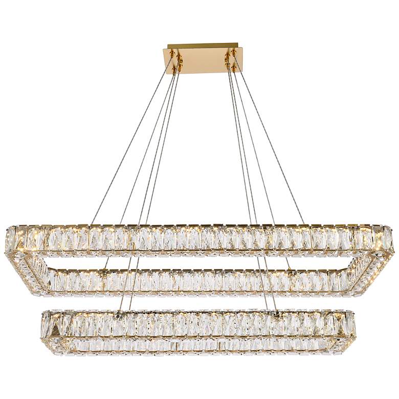 Image 2 Monroe 42 inch Led Double Rectangle Pendant In Gold