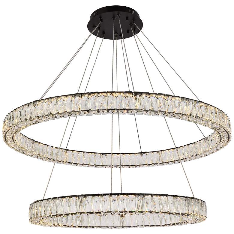 Image 1 Monroe 42" Led Round Double Ring Pendant In Black
