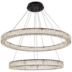 Monroe 42" Led Round Double Ring Pendant In Black