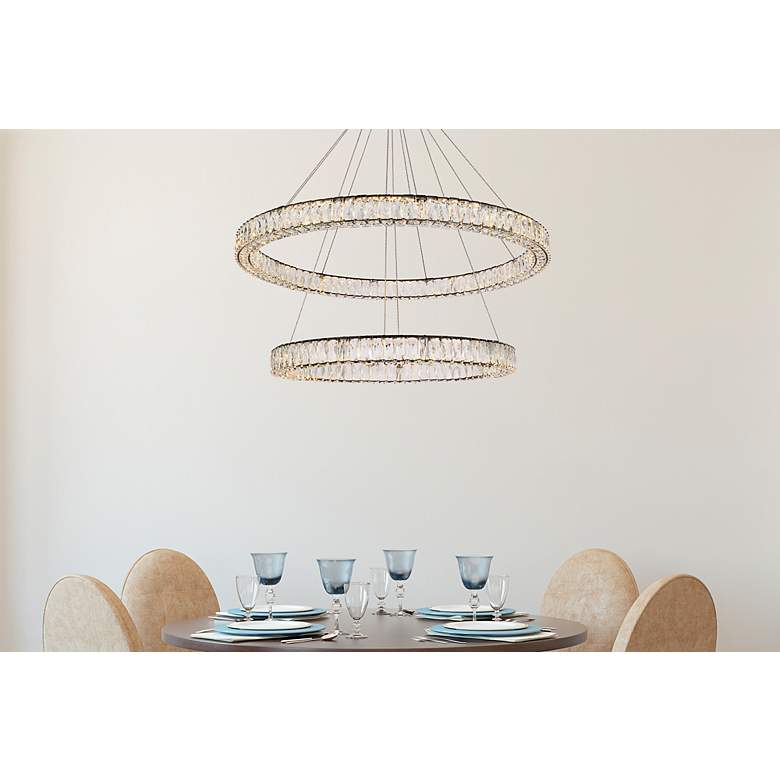 Image 2 Monroe 42" Led Round Double Ring Pendant In Black more views