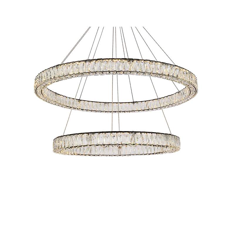Image 3 Monroe 42" Led Round Double Ring Pendant In Black more views
