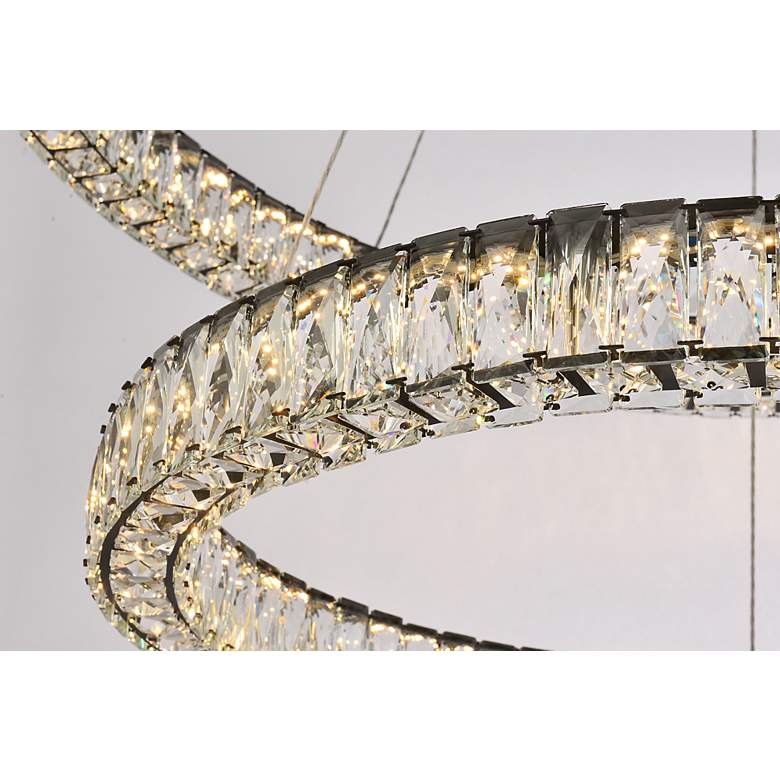 Image 4 Monroe 42" Led Round Double Ring Pendant In Black more views