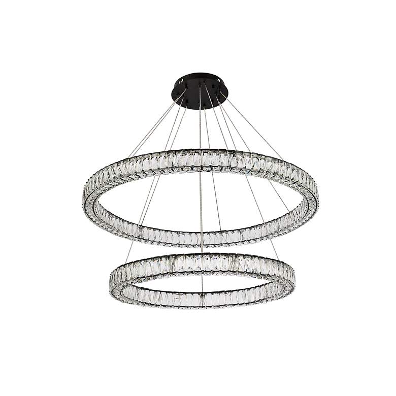 Image 7 Monroe 42" Led Round Double Ring Pendant In Black more views