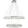 Monroe 42" Wide Chrome and Crystal 2-Tier LED Chandelier