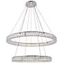 Monroe 42" Wide Chrome and Crystal 2-Tier LED Chandelier