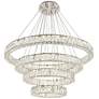 Monroe 42" Wide Chrome and Crystal 4-Tier LED Chandelier