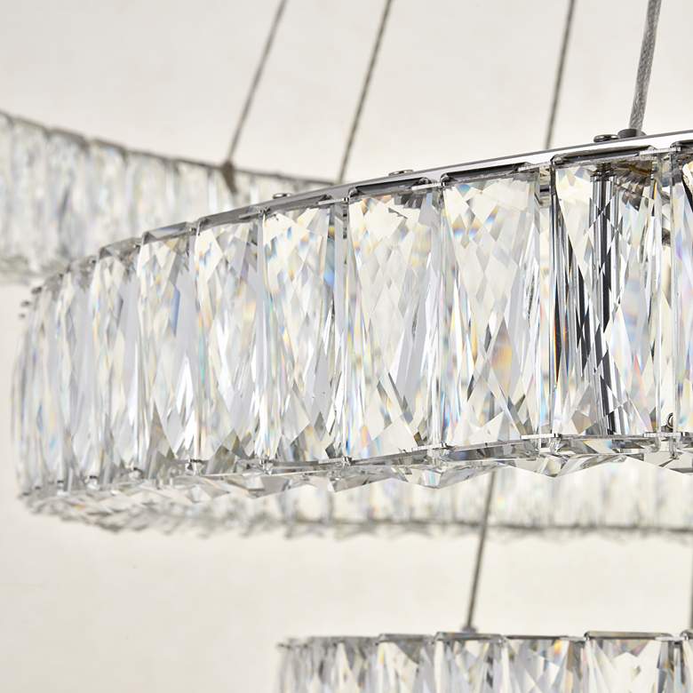 Monroe 42&quot; Wide Chrome and Crystal 4-Tier LED Chandelier more views