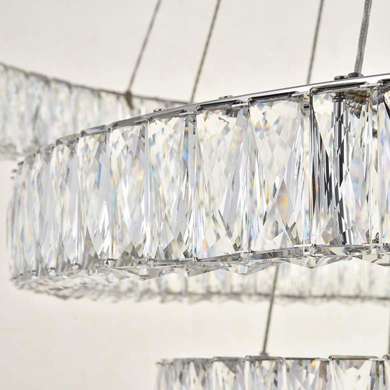 Image 6 Monroe 42" Wide Chrome and Crystal 4-Tier LED Chandelier more views