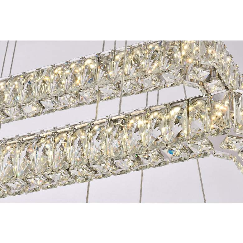 Image 5 Monroe 42" Wide Chrome Crystal LED Rectangular Pendant Light more views
