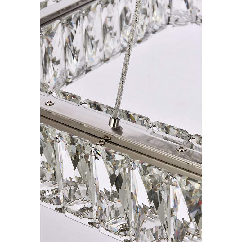 Image 6 Monroe 42" Wide Chrome Crystal LED Rectangular Pendant Light more views