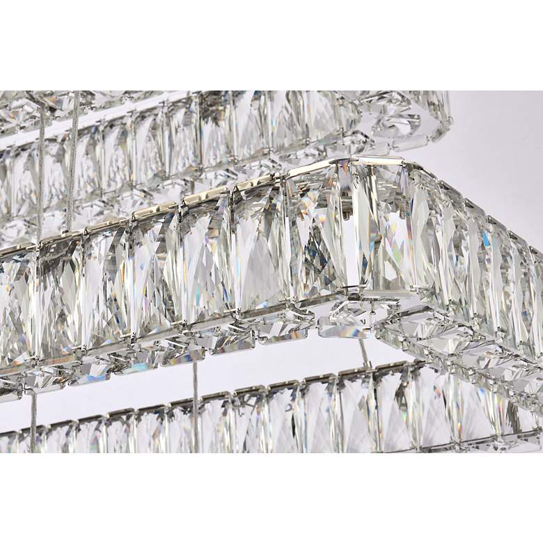 Image 7 Monroe 42" Wide Chrome Crystal LED Rectangular Pendant Light more views