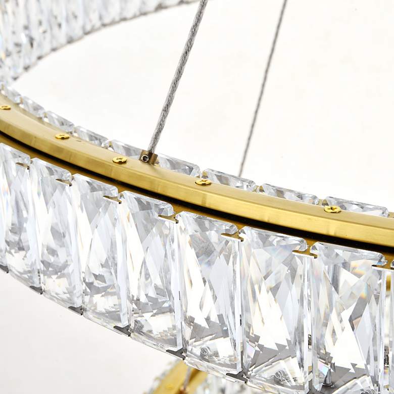 Image 4 Monroe 42" Wide Gold and Crystal 2-Tier LED Ring Chandelier more views