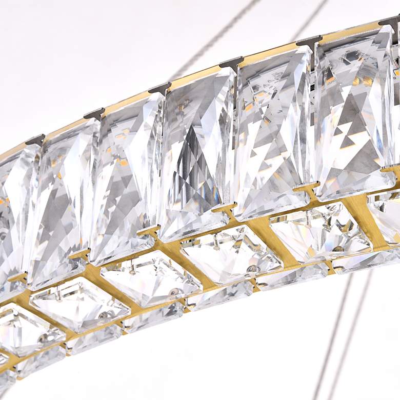 Image 5 Monroe 42" Wide Gold and Crystal 2-Tier LED Ring Chandelier more views