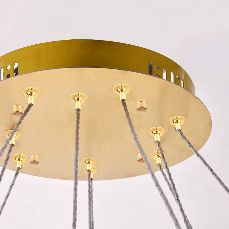 Image 6 Monroe 42" Wide Gold and Crystal 2-Tier LED Ring Chandelier more views