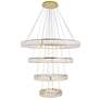 Monroe 42" Wide Gold and Crystal 4-Tier LED Chandelier