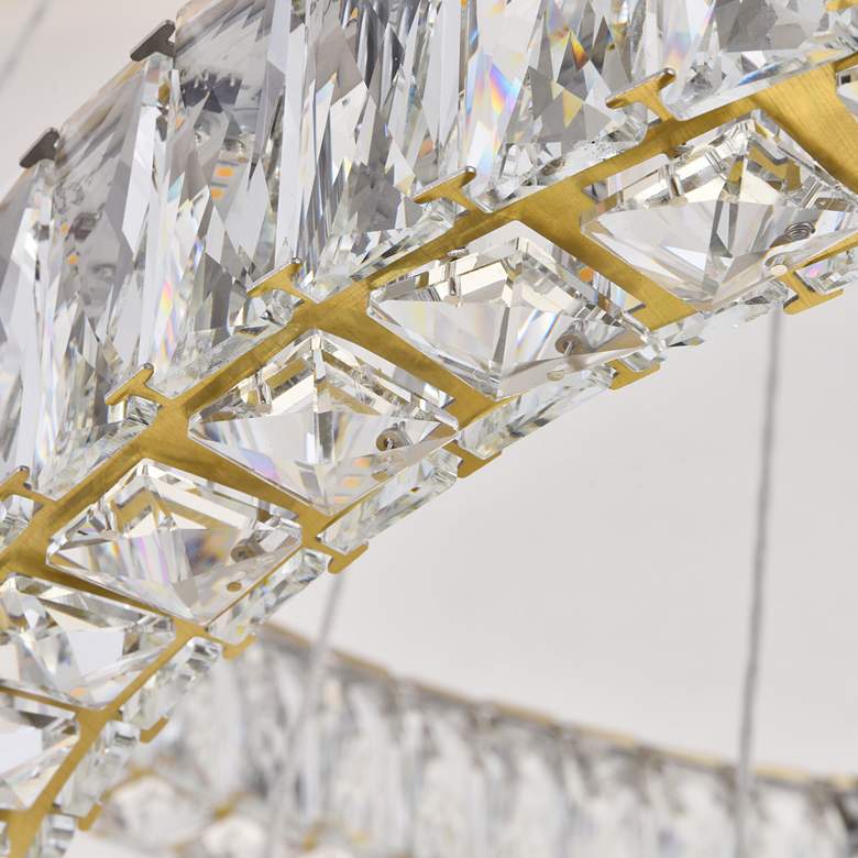 Image 4 Monroe 42" Wide Gold and Crystal 4-Tier LED Chandelier more views