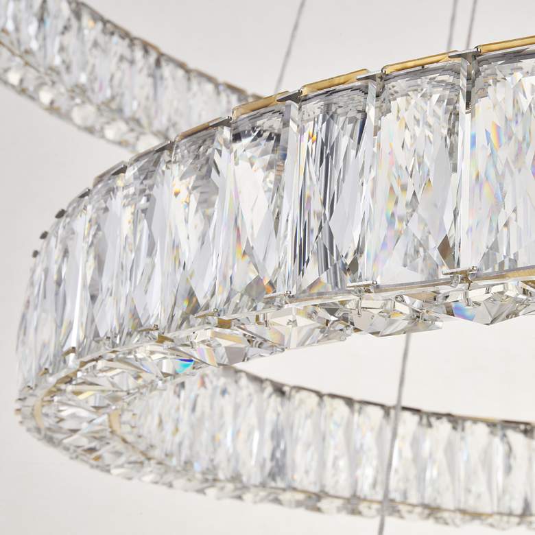 Image 5 Monroe 42" Wide Gold and Crystal 4-Tier LED Chandelier more views