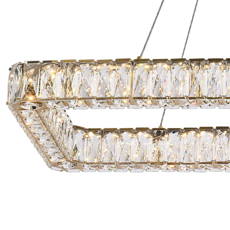 Image 3 Monroe 42" Wide Gold Rectangular LED Pendant Light more views