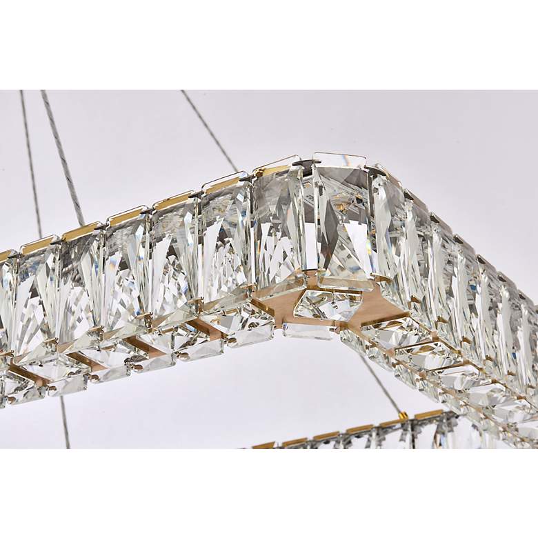 Image 4 Monroe 42" Wide Gold Rectangular LED Pendant Light more views