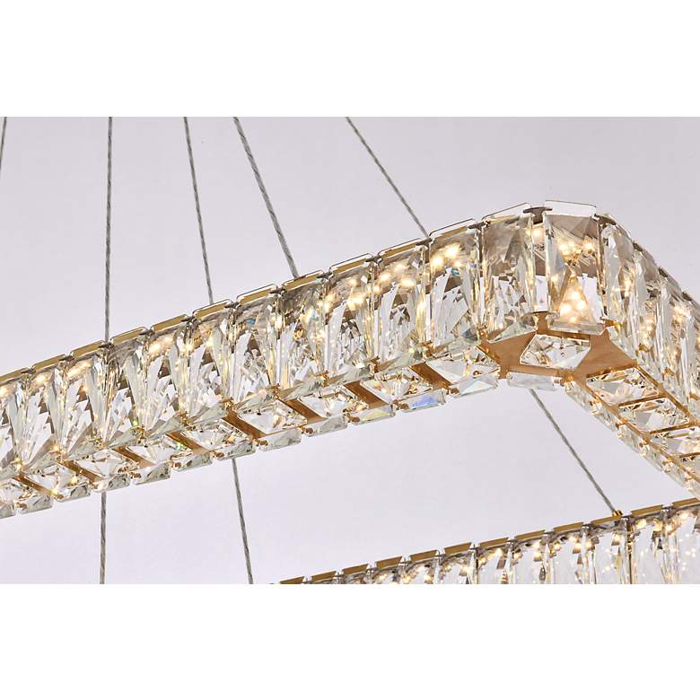 Image 6 Monroe 42" Wide Gold Rectangular LED Pendant Light more views