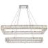 Monroe 42"W Chrome Crystals LED Double Rectangular Pendant