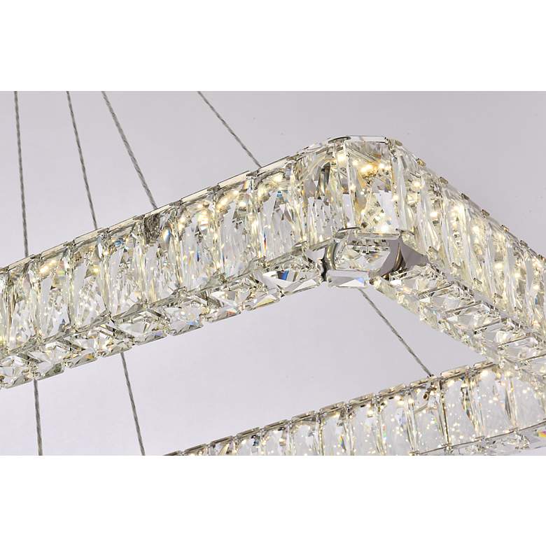 Image 5 Monroe 42"W Chrome Crystals LED Double Rectangular Pendant more views