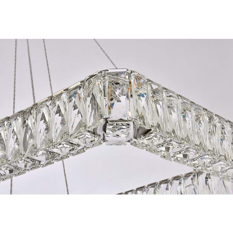 Image 7 Monroe 42"W Chrome Crystals LED Double Rectangular Pendant more views