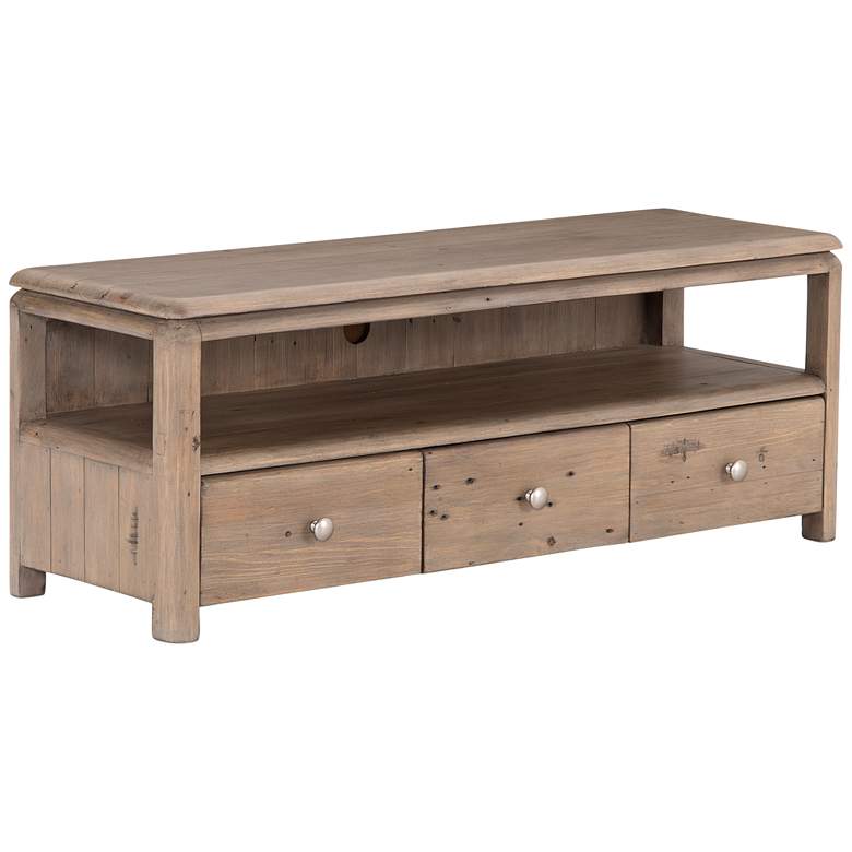Image 1 Monroe 47 1/4" Wide Rustic Wood 3-Drawer Media Console