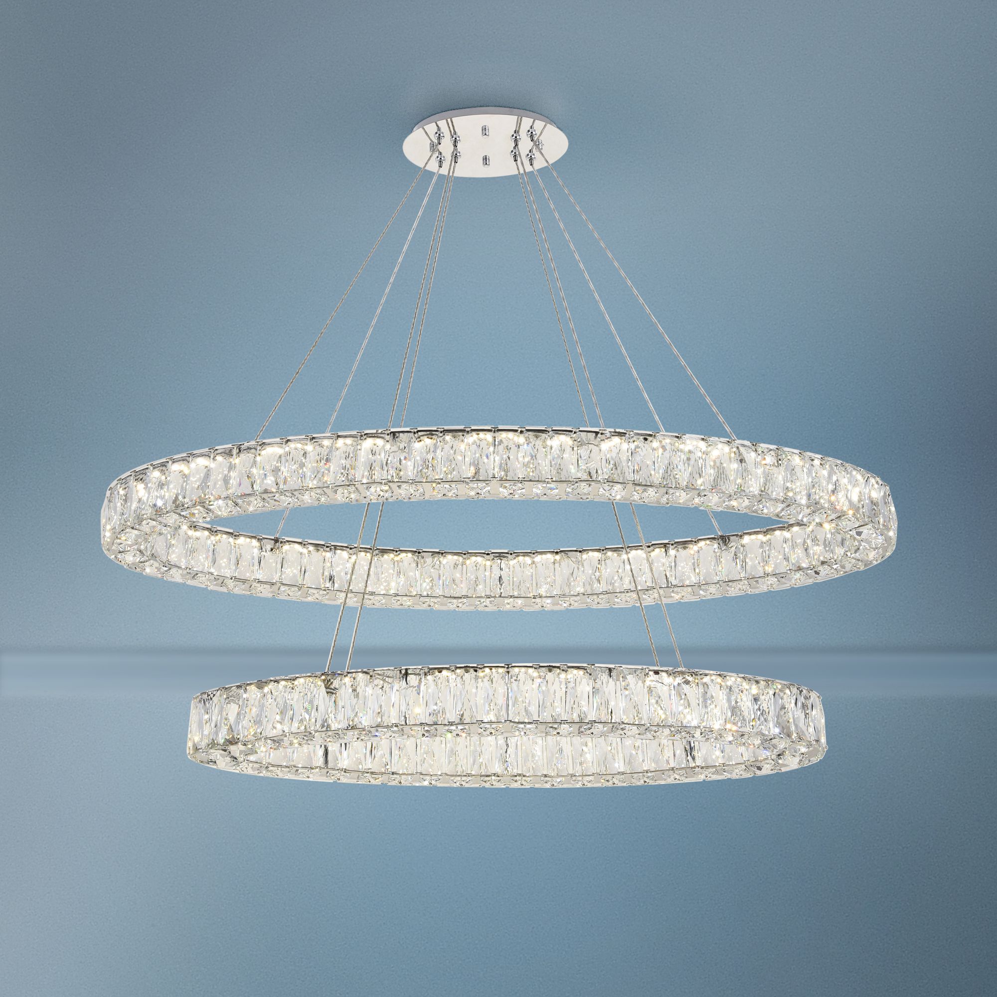 crystal hoop chandelier