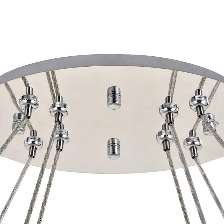 Image 6 Monroe 48" Wide Chrome and Crystal 2-Tier Oval LED Chandelier more views