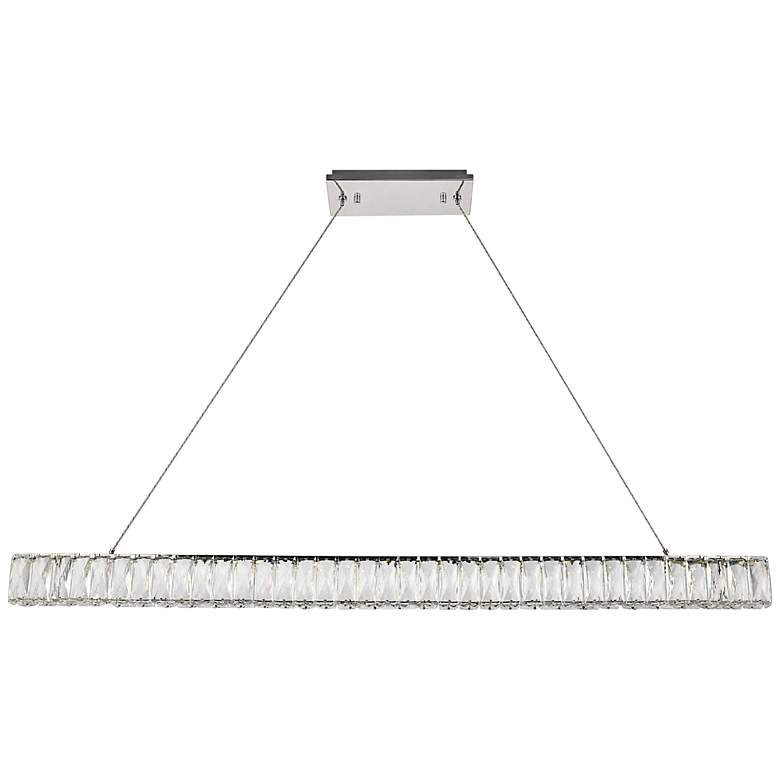 Image 3 Monroe 48" Wide Chrome Crystal LED Island Chandelier