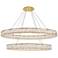 Monroe 48" Wide Gold and Crystal 2-Tier Oval LED Chandelier