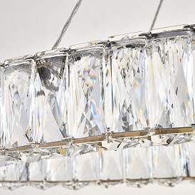 Image4 of Monroe 48" Wide Gold and Crystal 2-Tier Oval LED Chandelier more views