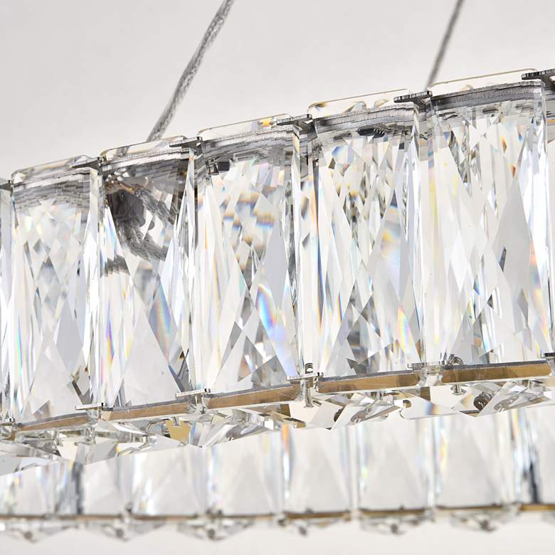 Image 4 Monroe 48" Wide Gold and Crystal 2-Tier Oval LED Chandelier more views