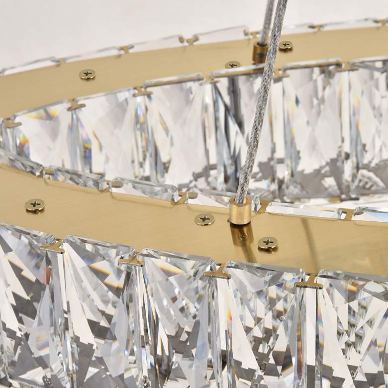 Image 5 Monroe 48" Wide Gold and Crystal 2-Tier Oval LED Chandelier more views