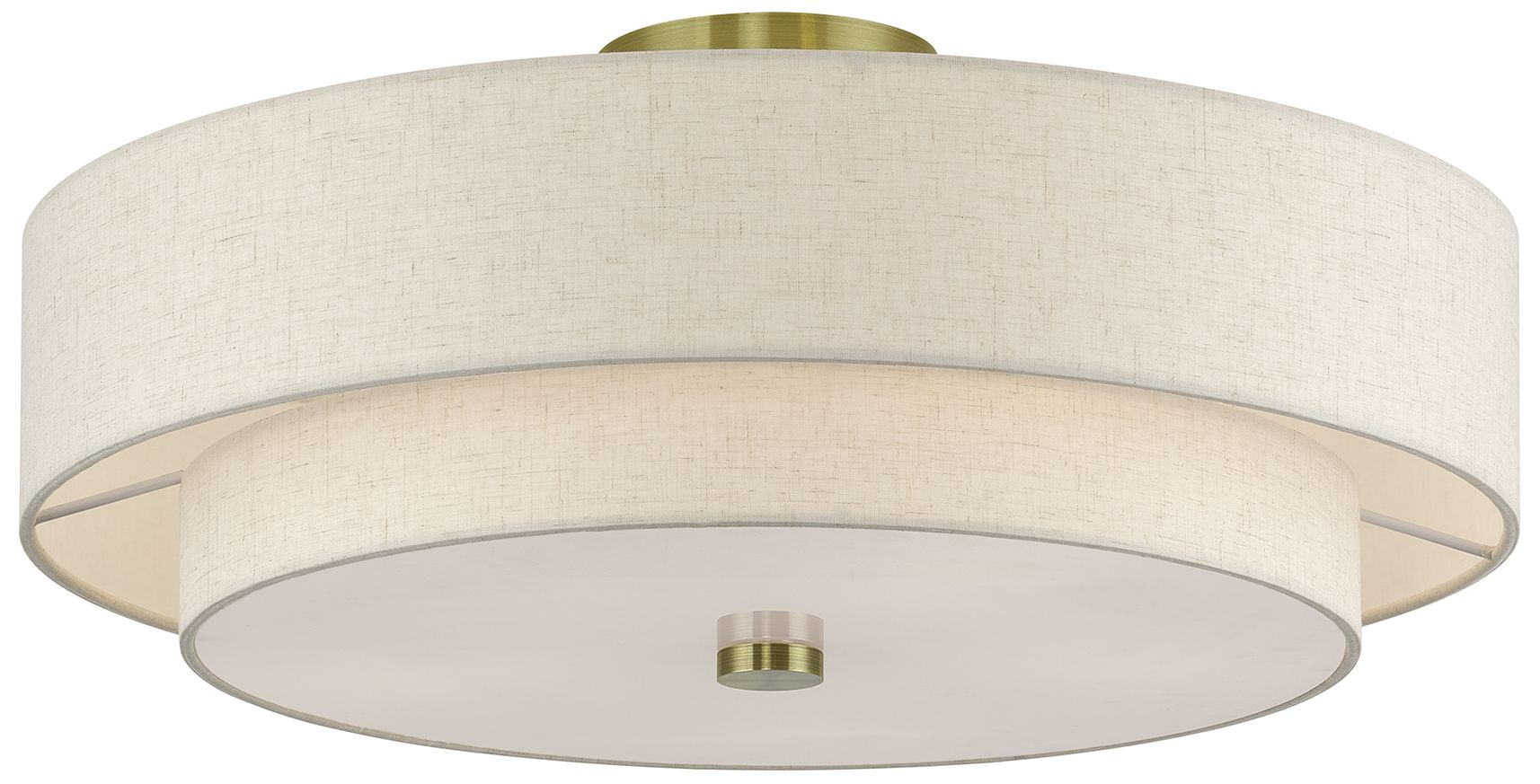 Image 4 Monroe 5 Light Antique Brass Extra Large Semi-Flush more views