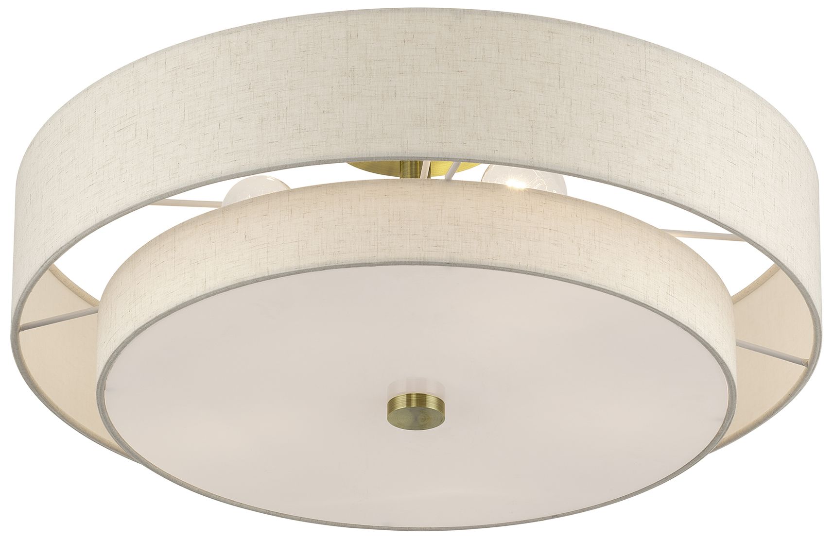 Image 6 Monroe 5 Light Antique Brass Extra Large Semi-Flush more views